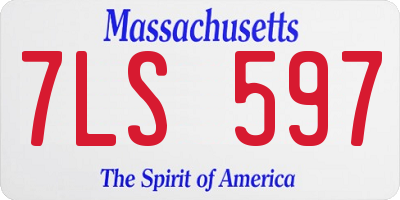 MA license plate 7LS597