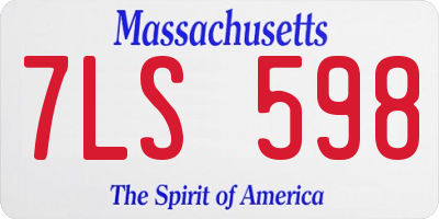 MA license plate 7LS598