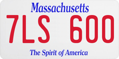 MA license plate 7LS600