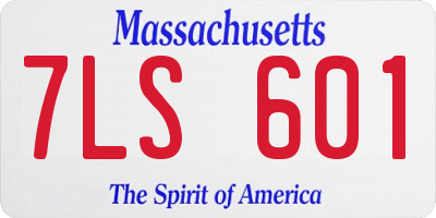 MA license plate 7LS601