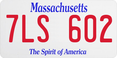 MA license plate 7LS602
