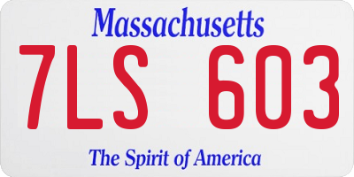 MA license plate 7LS603