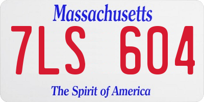 MA license plate 7LS604
