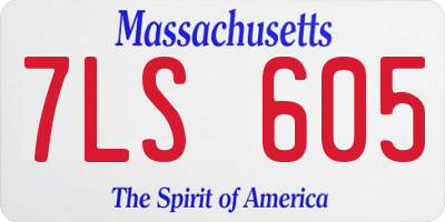 MA license plate 7LS605