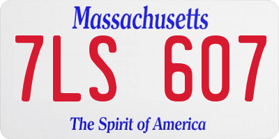 MA license plate 7LS607