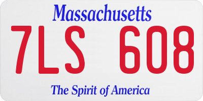 MA license plate 7LS608