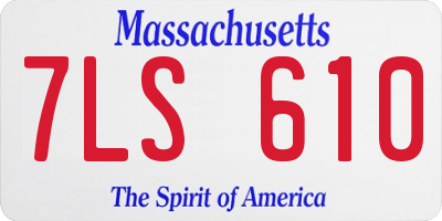 MA license plate 7LS610