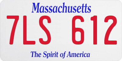 MA license plate 7LS612