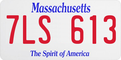 MA license plate 7LS613