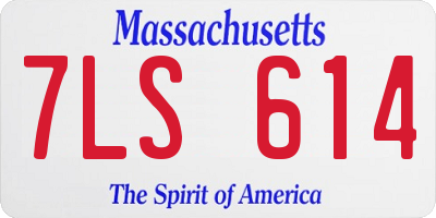 MA license plate 7LS614