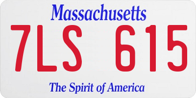 MA license plate 7LS615