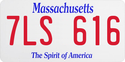 MA license plate 7LS616