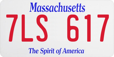 MA license plate 7LS617