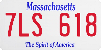 MA license plate 7LS618