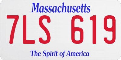 MA license plate 7LS619