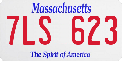 MA license plate 7LS623