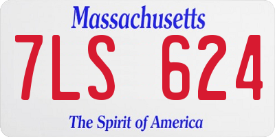 MA license plate 7LS624
