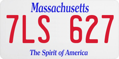 MA license plate 7LS627