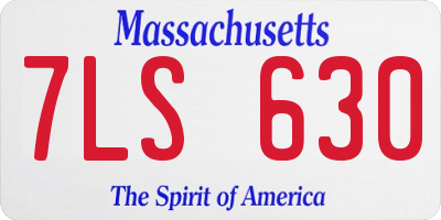 MA license plate 7LS630