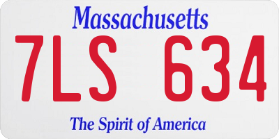 MA license plate 7LS634