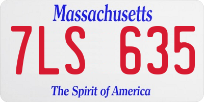 MA license plate 7LS635