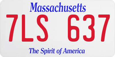 MA license plate 7LS637