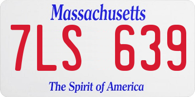 MA license plate 7LS639