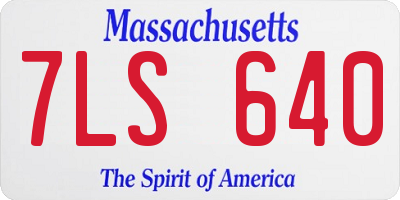MA license plate 7LS640