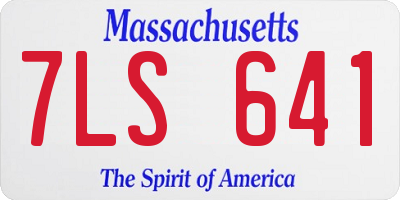 MA license plate 7LS641