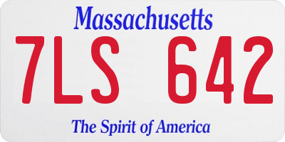 MA license plate 7LS642