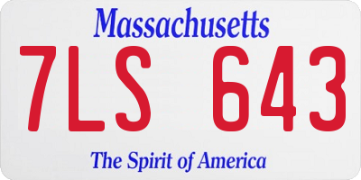 MA license plate 7LS643