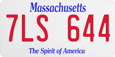 MA license plate 7LS644