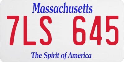 MA license plate 7LS645