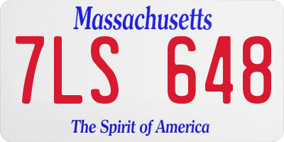 MA license plate 7LS648