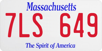 MA license plate 7LS649