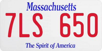 MA license plate 7LS650