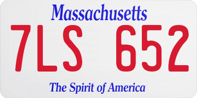 MA license plate 7LS652