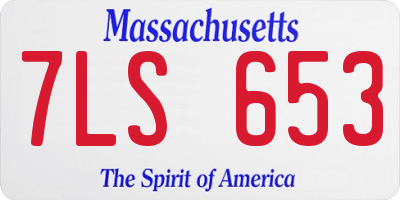 MA license plate 7LS653