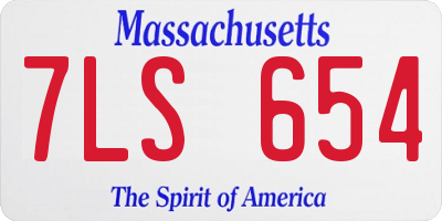 MA license plate 7LS654
