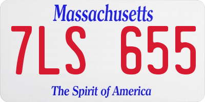 MA license plate 7LS655