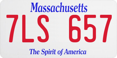 MA license plate 7LS657
