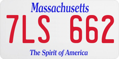 MA license plate 7LS662