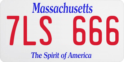 MA license plate 7LS666