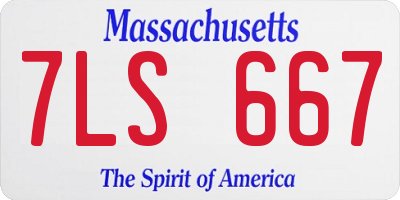MA license plate 7LS667