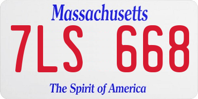 MA license plate 7LS668