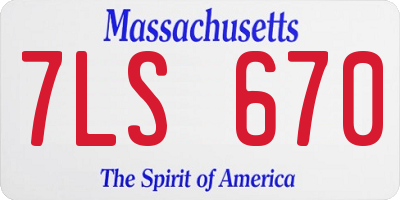 MA license plate 7LS670