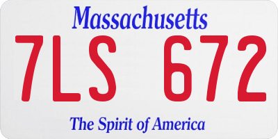 MA license plate 7LS672