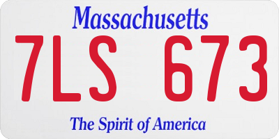 MA license plate 7LS673