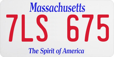 MA license plate 7LS675
