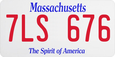 MA license plate 7LS676